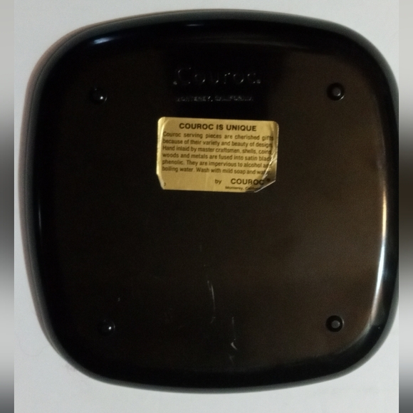 Vintage Couroc Hand Inlayed Gold California Poppy Floral MCM Dish Monterey CA - Picture 6 of 9